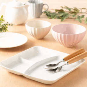 3 Compartment Square Lunch Plate for Organized Meals