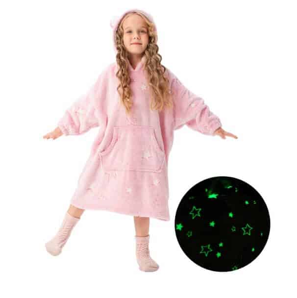 Glow In The Dark Hoodie Blanket for Kids - Cozy Fun for Playtime