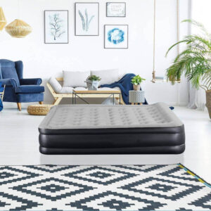 Queen High Raised Flocked Airbed Mattress for Comfortable Sleep