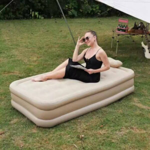 Comfortable Elevated Inflatable Single Air Bed for Easy Sleep Solutions