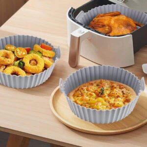 6 Piece Reusable Silicone Air Fryer Liners for Easy Cleanup