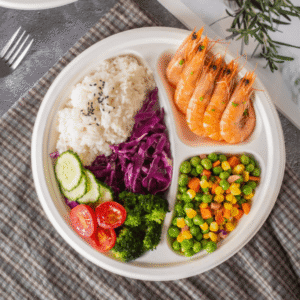 Eco-Friendly 3 Compartment Round Lunch Plate for Organised Meals