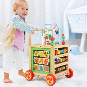 Kids Wooden Educational Walker for Safe First Steps