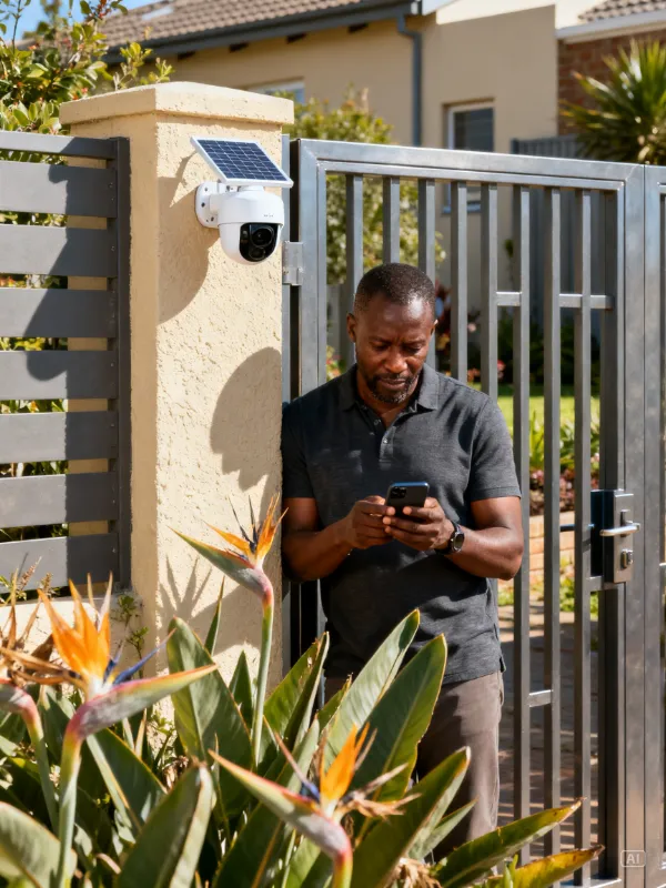 Remote monitoring solar security camera South Africa home gate