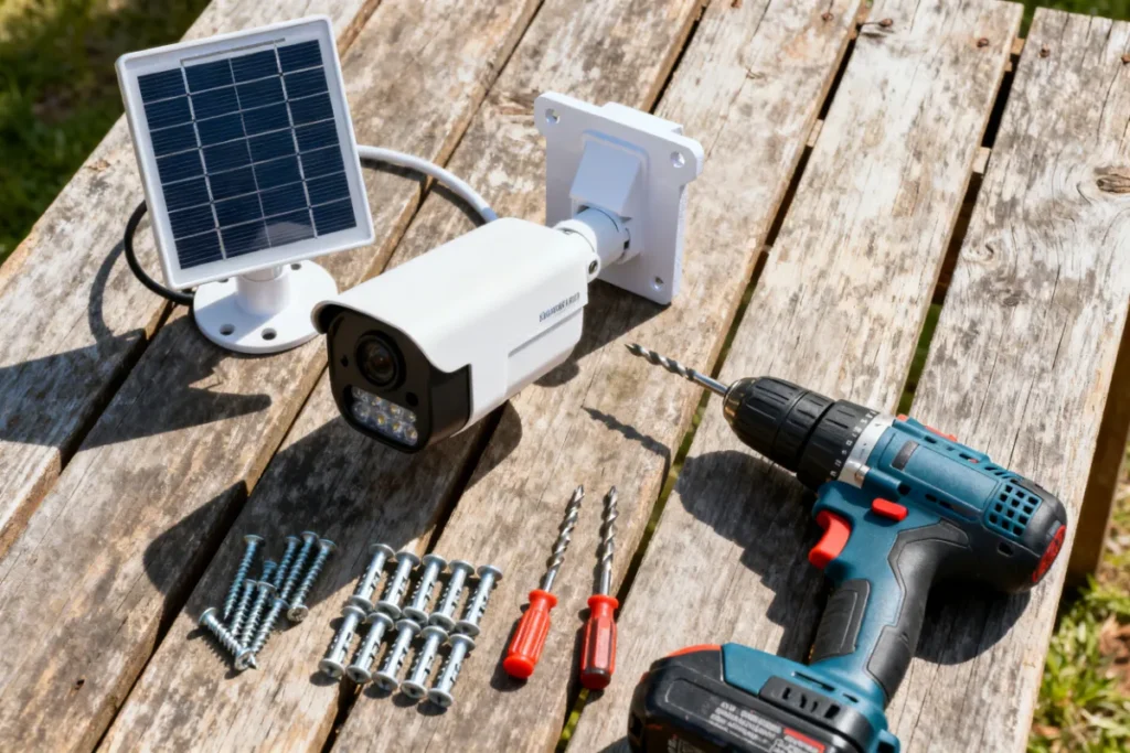 Tools needed for solar security camera installation in South Africa